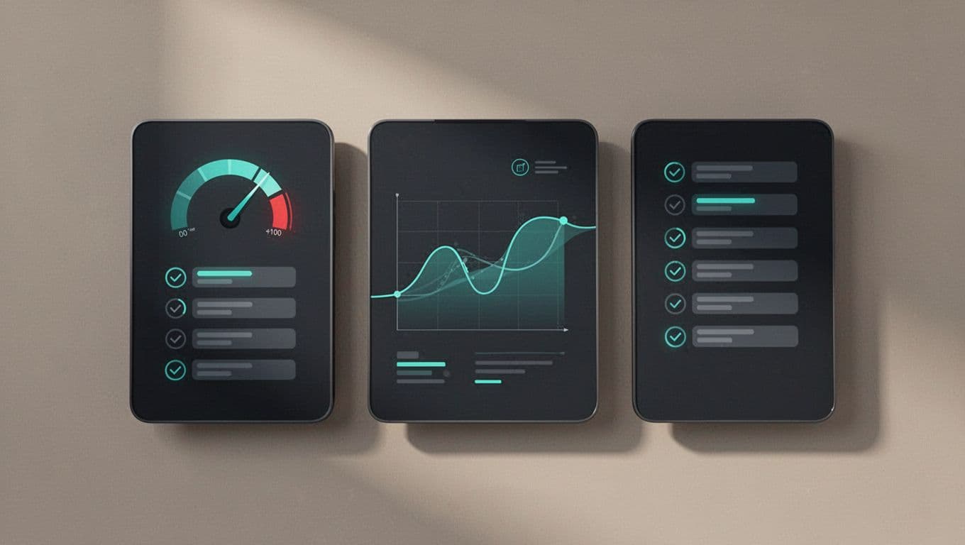 Three side-by-side screens show executive risk gauge, manager remediation trends, and engineering issues list.