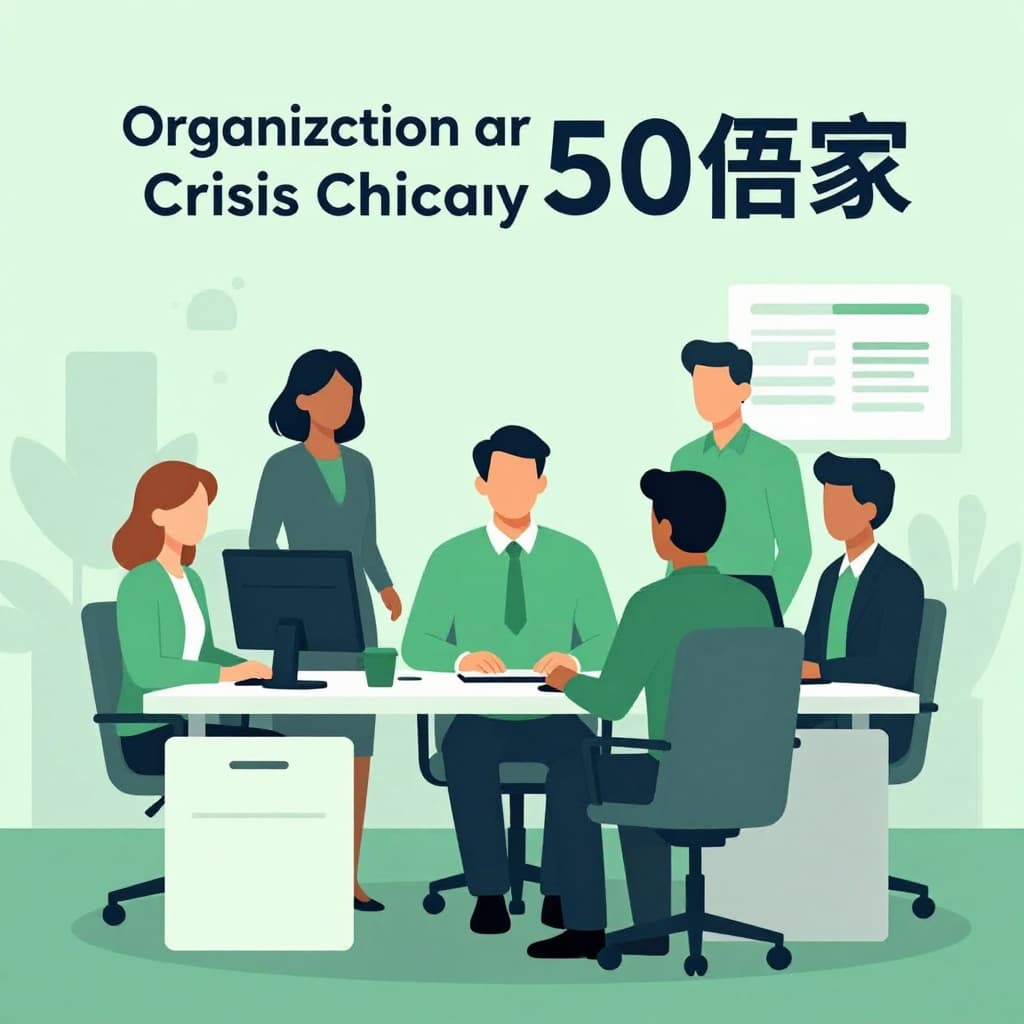 A professional sits at a desk in a modern office, coordinating team operations during a crisis.