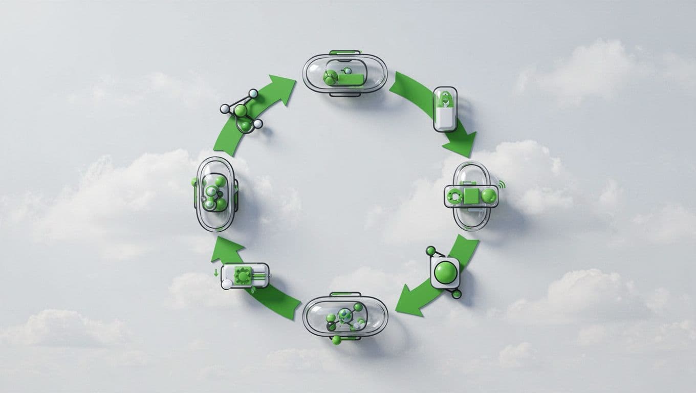 Circular workflow diagram shows five CTEM stages with Kubernetes pods and nodes icons on minimalist cloud background.
