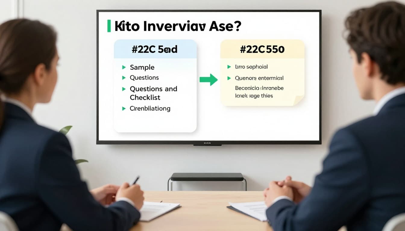 Two professionals engage in interview at conference table with notes and resume.
