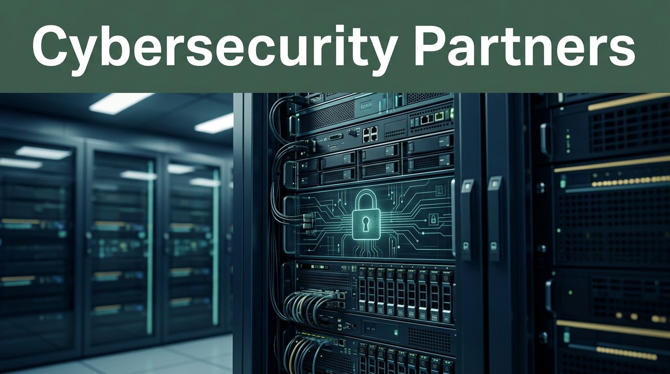 A lit server rack inside a secure financial data center with blue and green lighting.