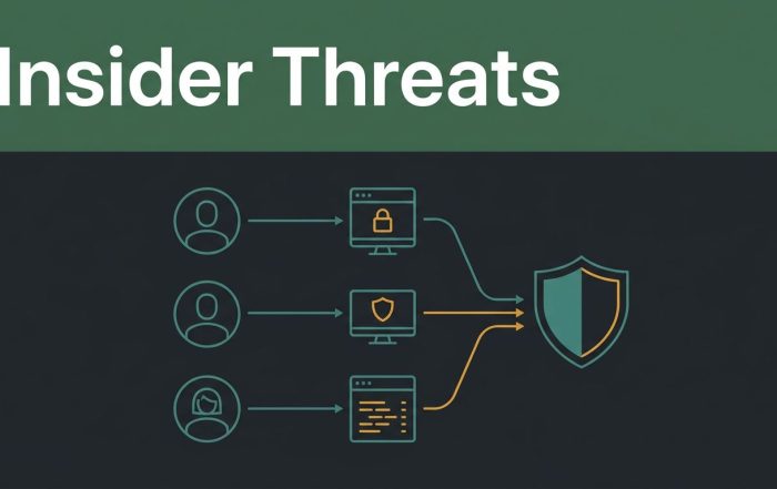 A cybersecurity operations dashboard with connected identity and data nodes forming a response shield.