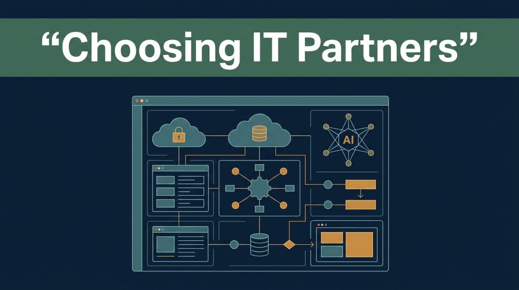 An enterprise IT dashboard showing cloud infrastructure and network nodes on a dark background.