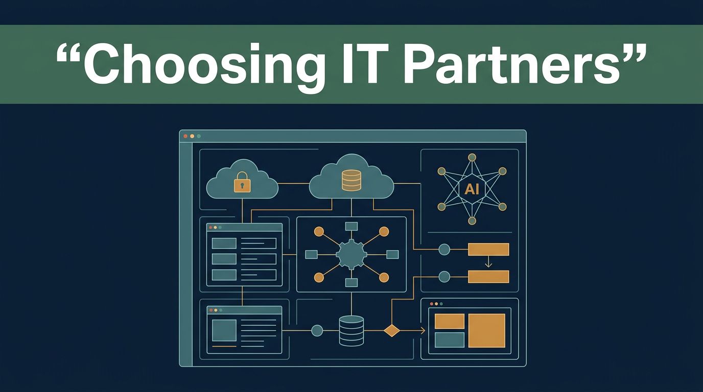 An enterprise IT dashboard showing cloud infrastructure and network nodes on a dark background.