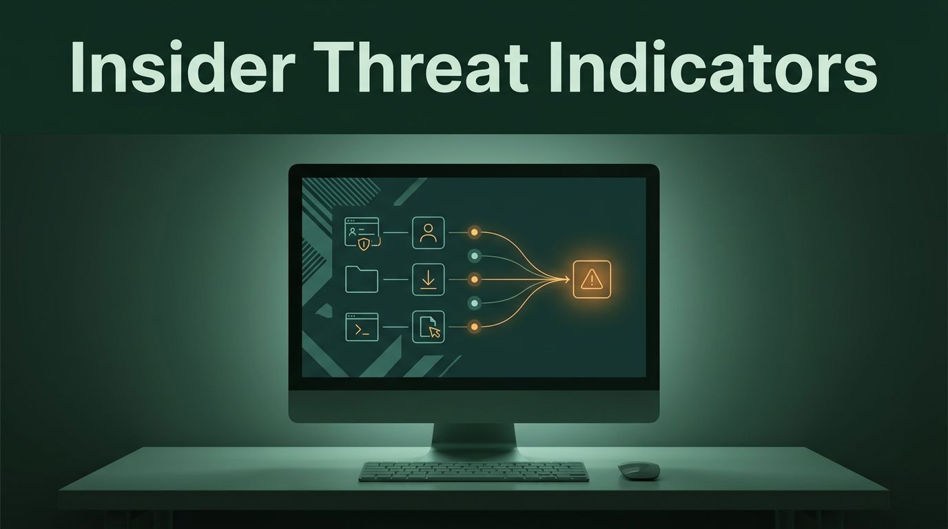 A security monitor highlights unusual logins, downloads, and access activity as one risk signal.